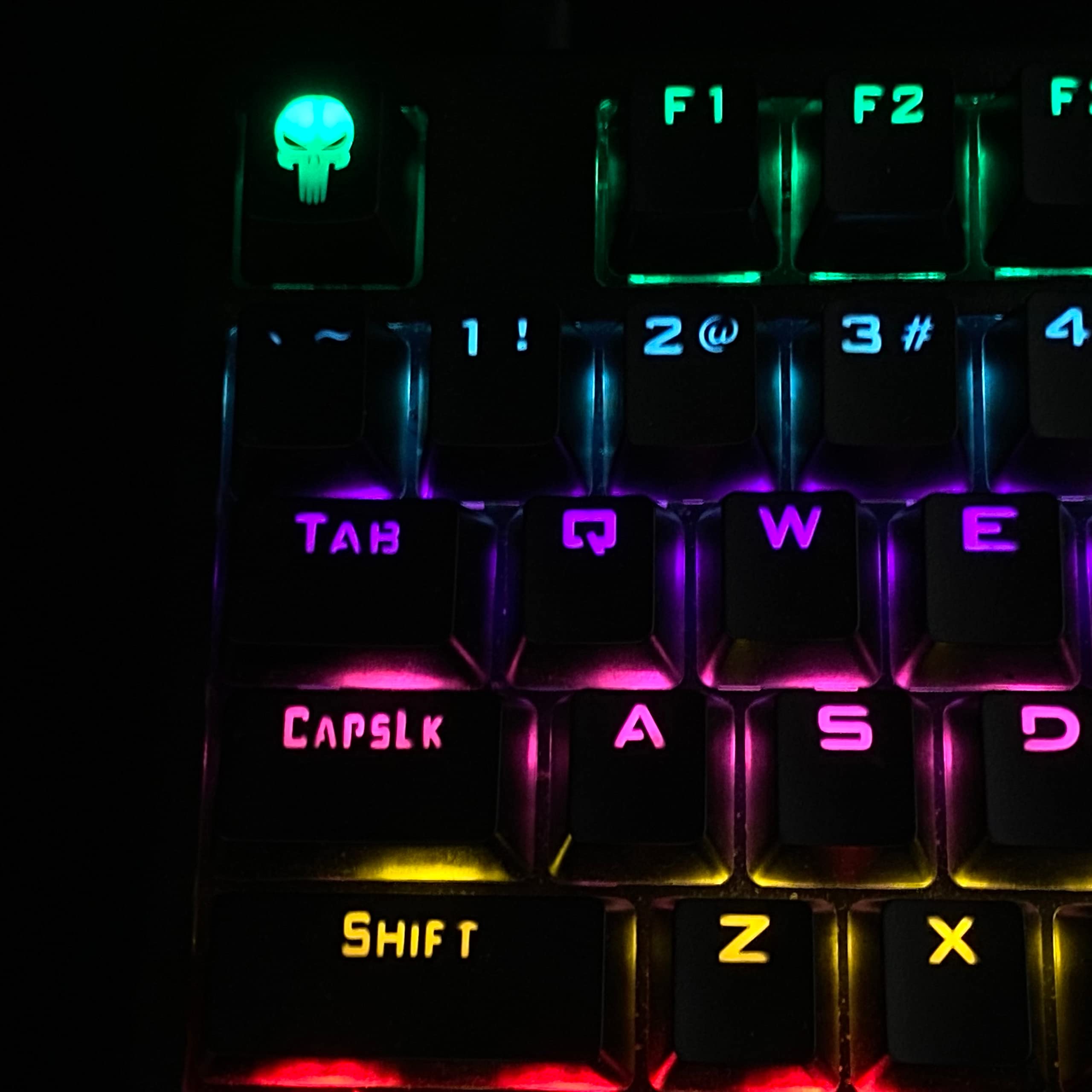 Btxetuel Skull Backlit Keycap,Costom Kecaps For Cherry Mx Mechanical Keyboard,Sa Profile, R4 Keycaps,Abs Translucent Backlight K